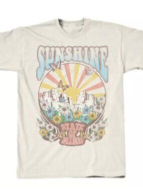 Goodie Two Sleeves Sunshine Retro Tee Women's Beige